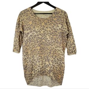Wilfred aritzia women's leopard print silk cashmere blend top